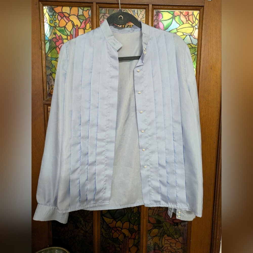 Light Blue Button-Up Shirt see description